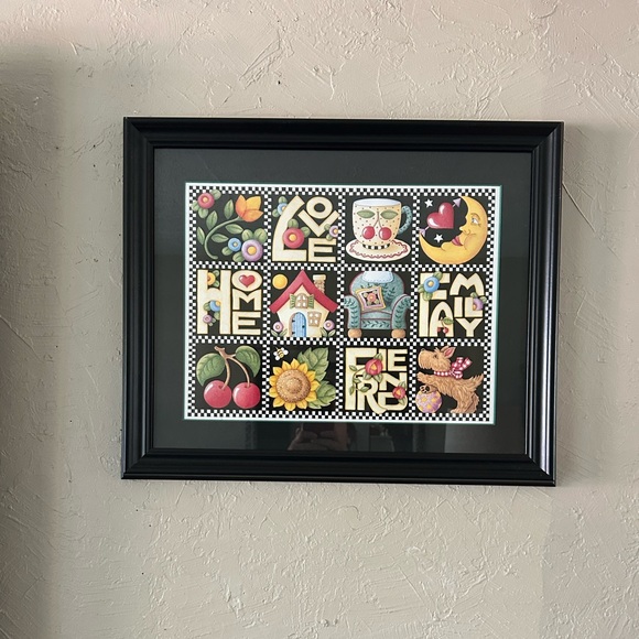 Framed Mary Engelbreit Colorful Print Home Wall Decor - Picture 1 of 7